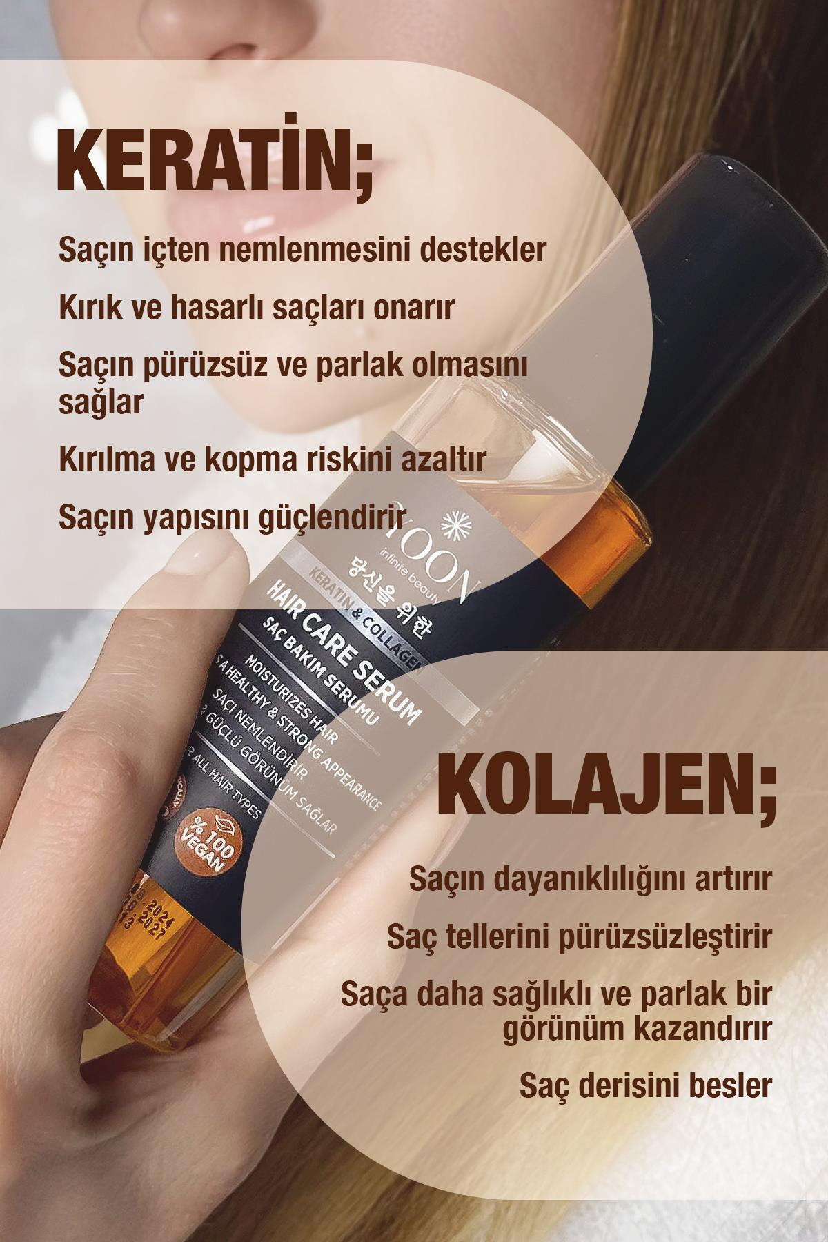 Durulanmayan Saç Bakım Serumu, Kabarma Karşıtı, Saç Tellerini Nemlendiren, Güçlendirici Serum 100ml