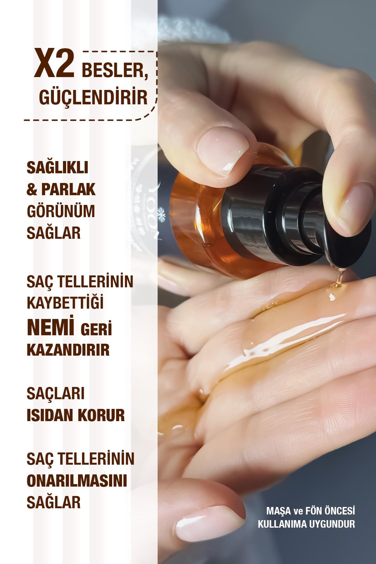 Durulanmayan Saç Bakım Serumu, Kabarma Karşıtı, Saç Tellerini Nemlendiren, Güçlendirici Serum 100ml