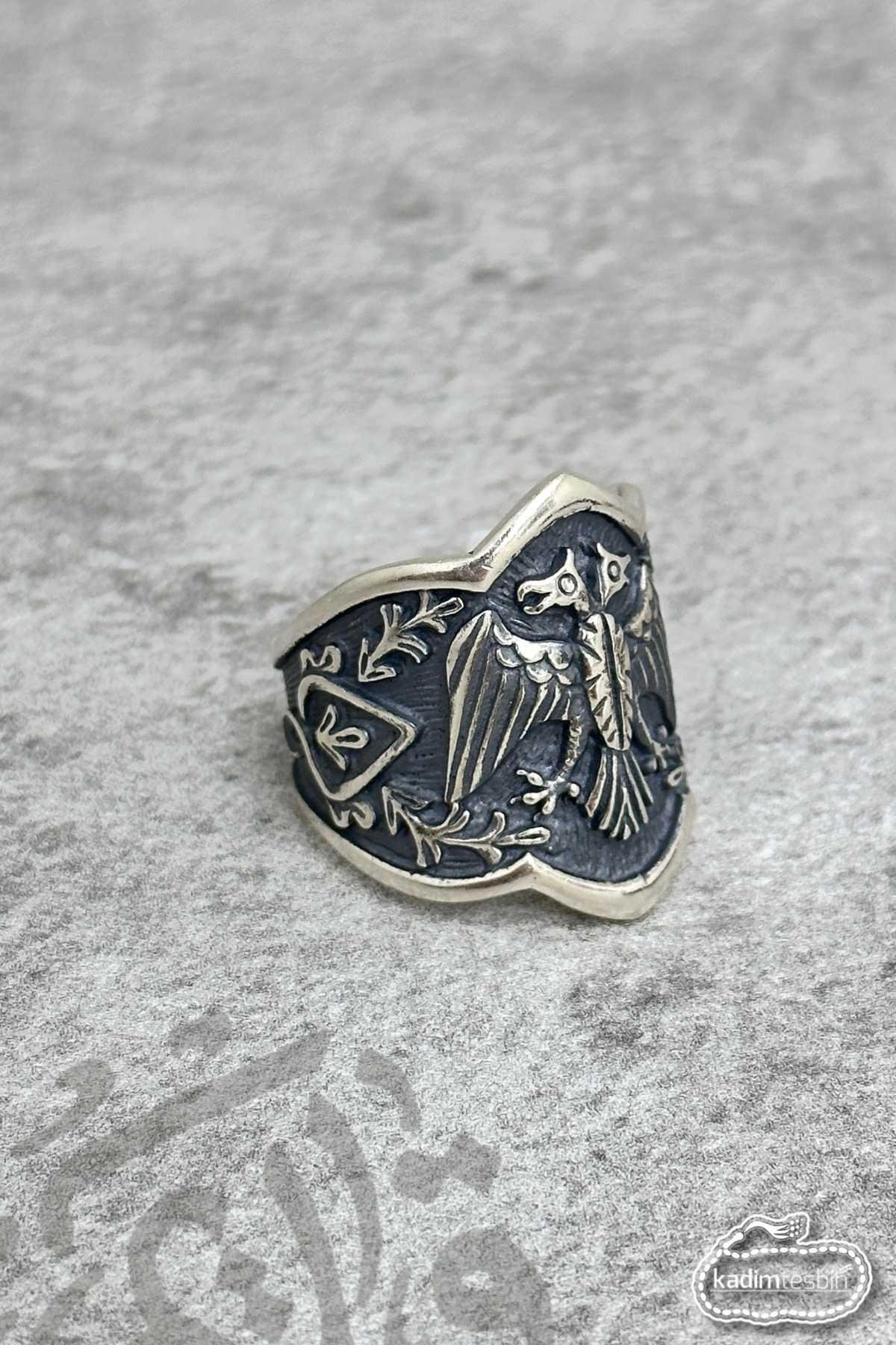 Diriliş Ertuğrul Dizisi Başparmak Zihgir Model  925 Ayar Gümüş Erkek Yüzük