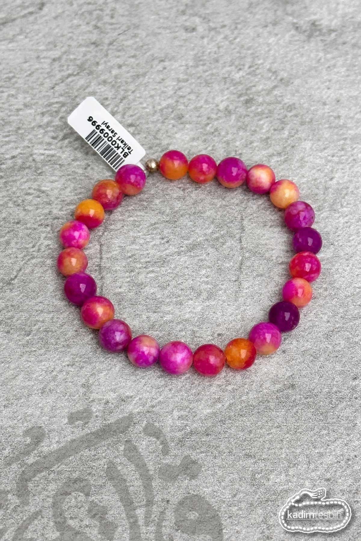 Pembe Kuvars Doğal Taş Unisex Bileklik