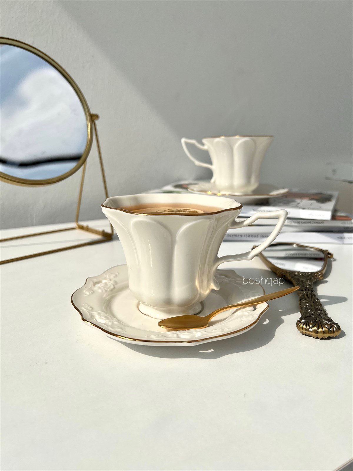 Dahlia 2 Kişilik Porselen Nescafe-Çay Fincan Takımı