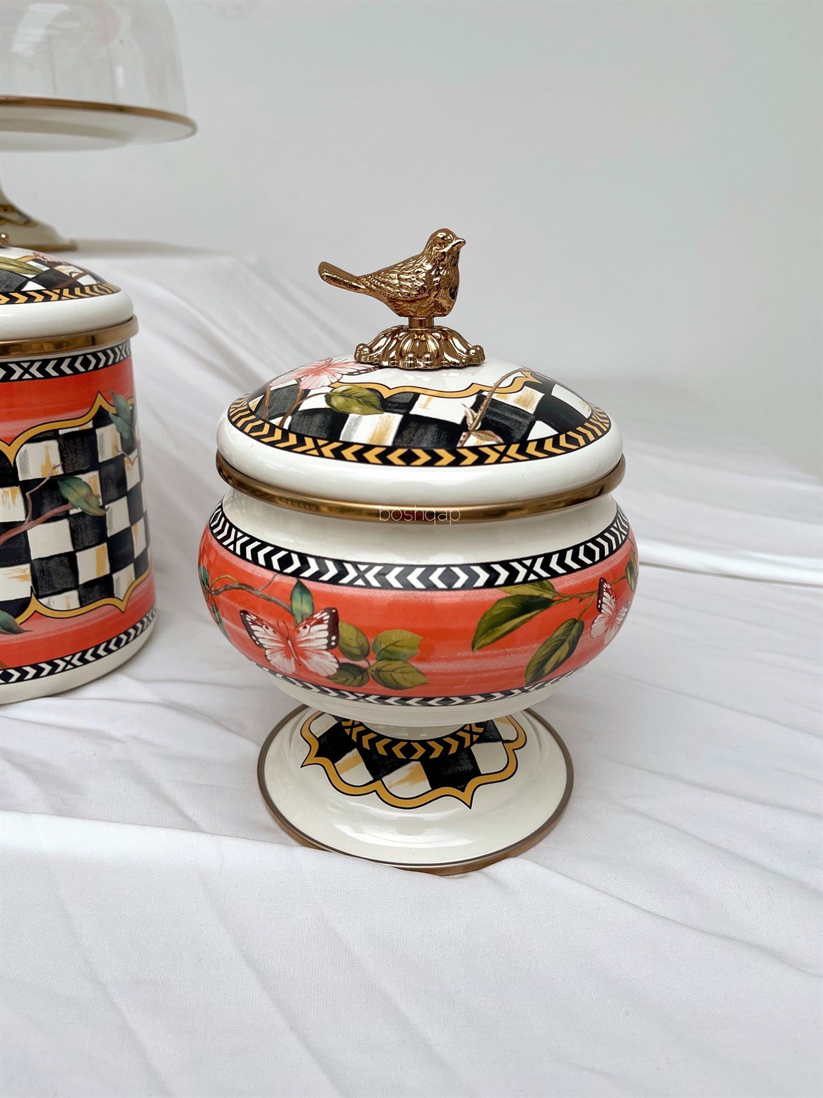 Golden Bird Emaye Ayaklı Şekerlik