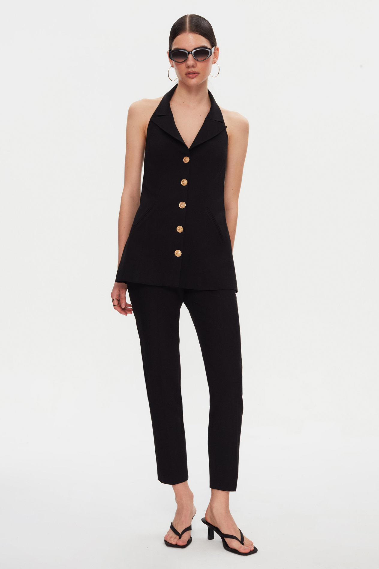 COLLAR DETAILED VEST PANTS SUIT