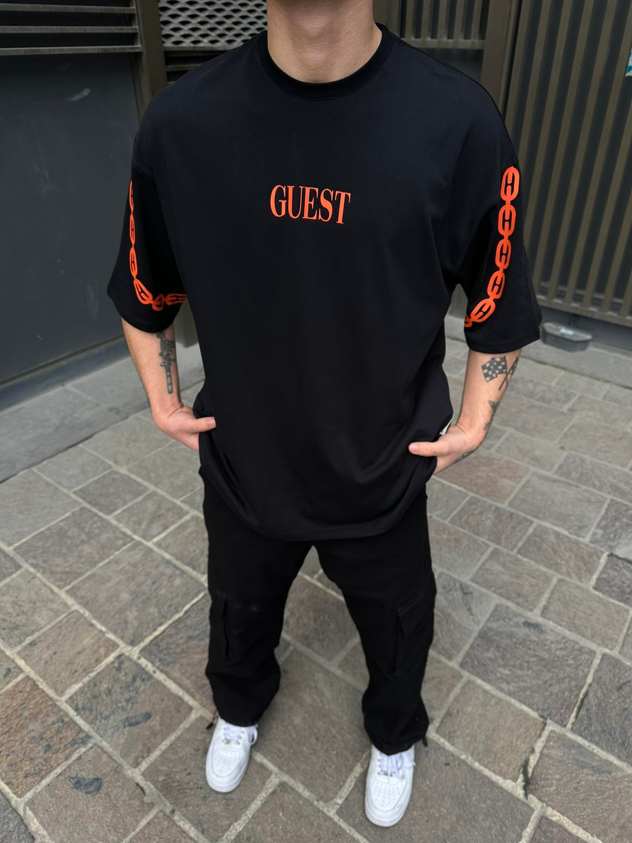 Guest Gangsta Oversize T-Shirt Siyah