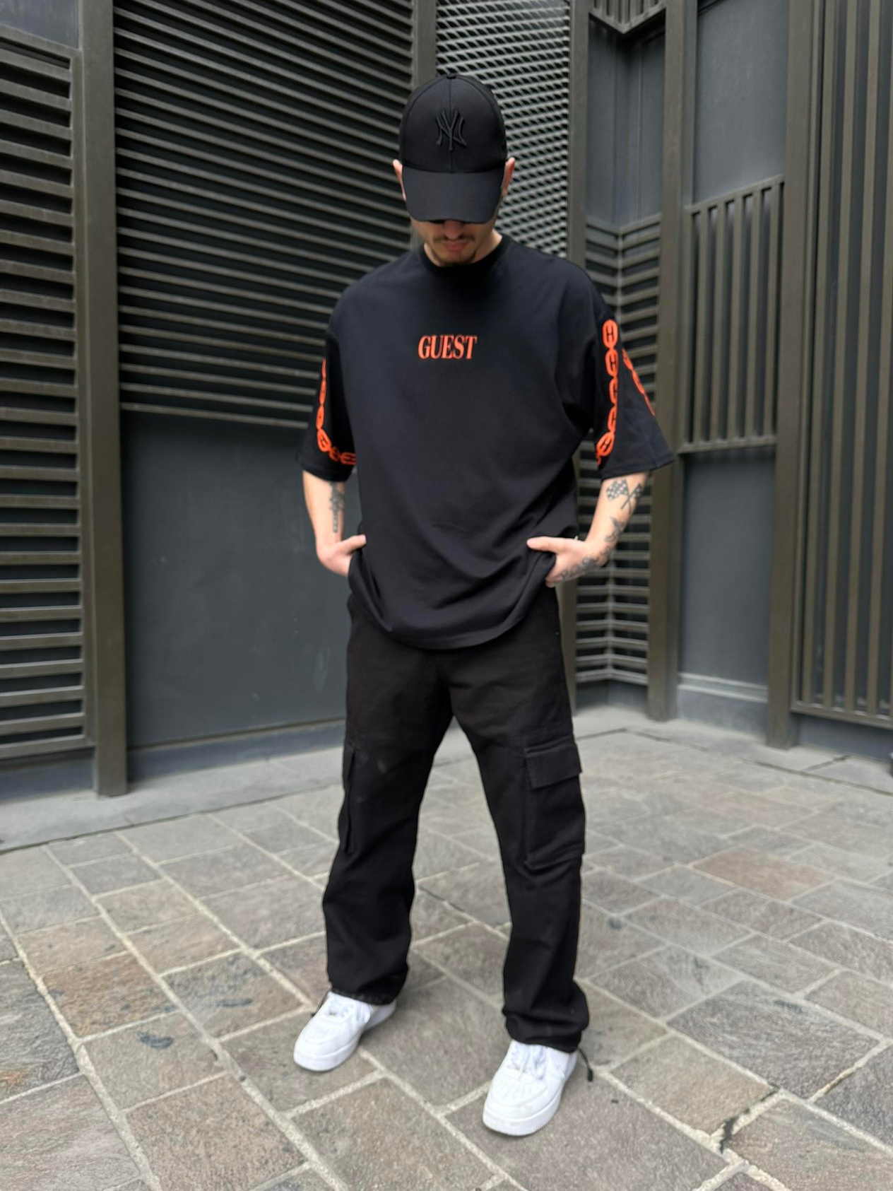 Guest Gangsta Oversize T-Shirt Siyah