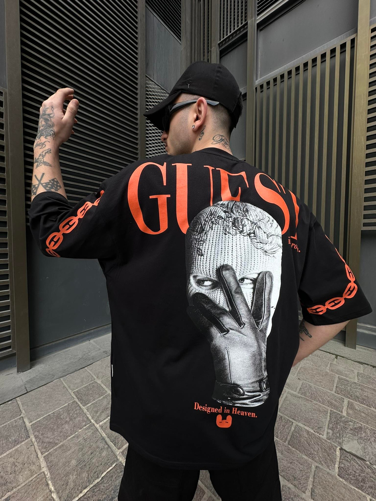 Guest Gangsta Oversize T-Shirt Siyah