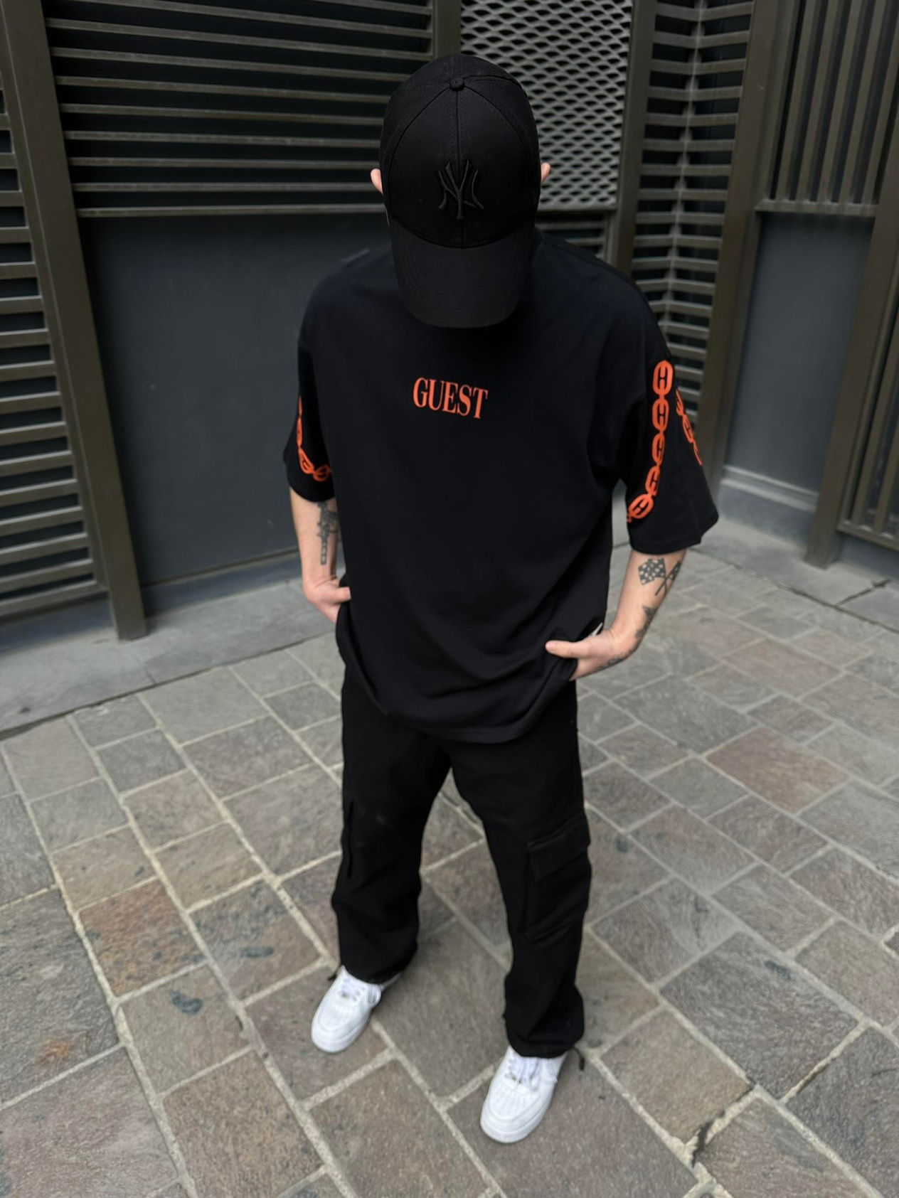 Guest Gangsta Oversize T-Shirt Siyah