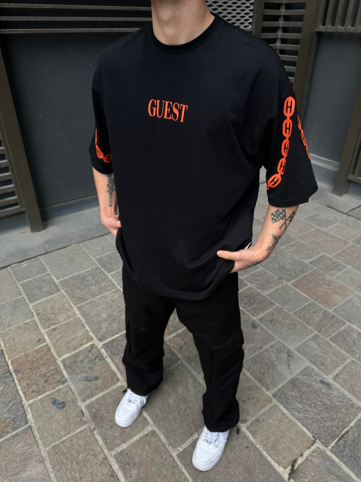 Guest Gangsta Oversize T-Shirt Siyah