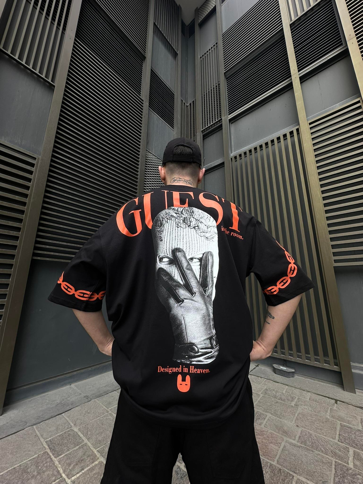 Guest Gangsta Oversize T-Shirt Siyah