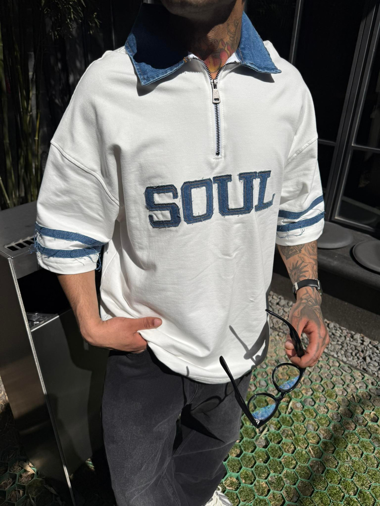 Soul Polo Yaka Yaka Detaylı T-Shirt - Beyaz