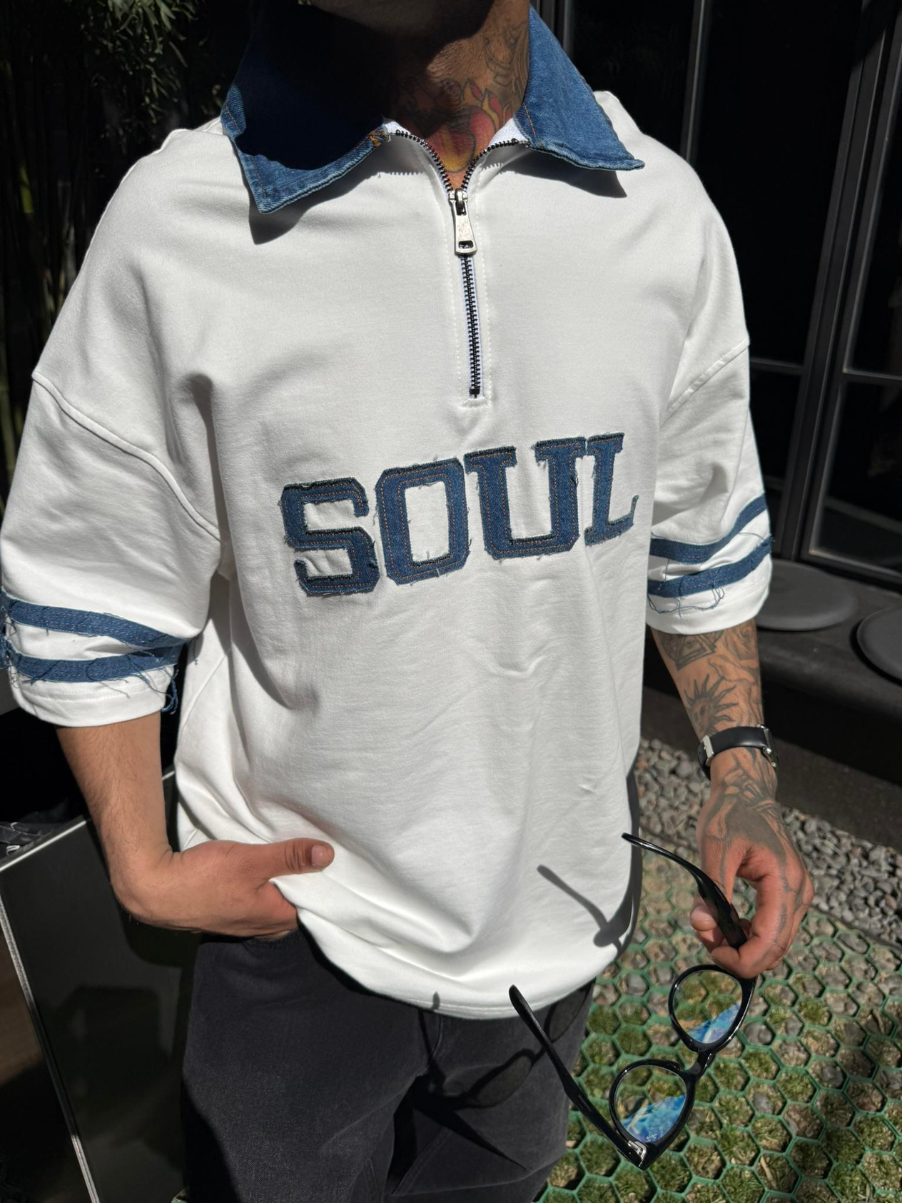 Soul Polo Yaka Yaka Detaylı T-Shirt - Beyaz