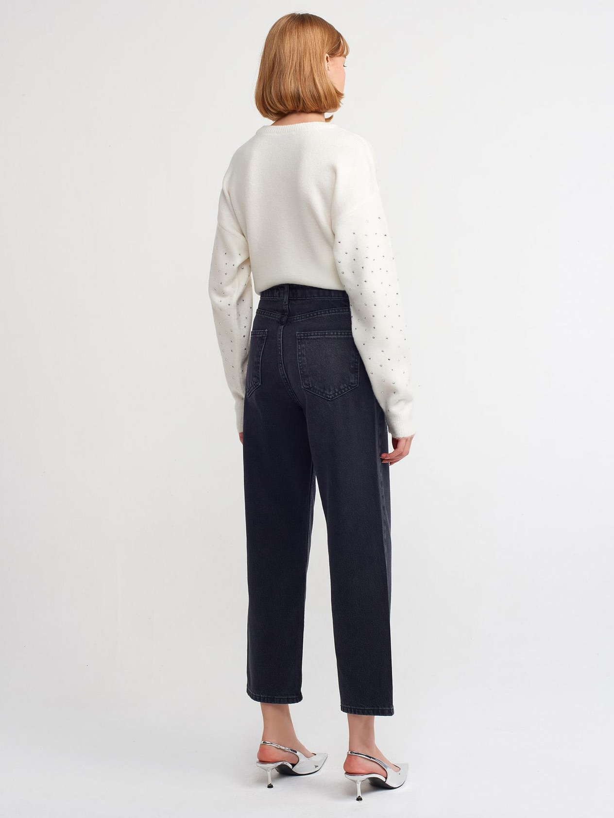 Siyah Relax Denim Pantolon-Siyah