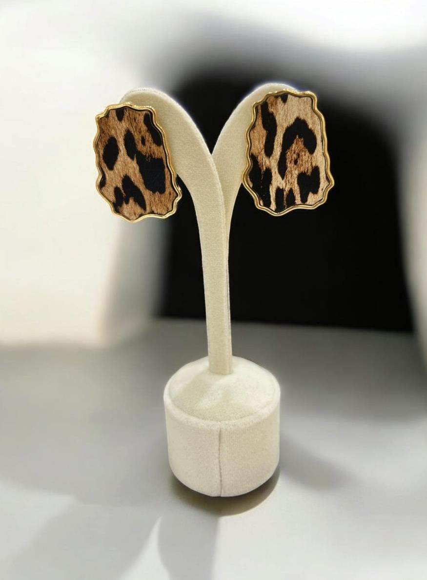 Leopar Plaka Küpe