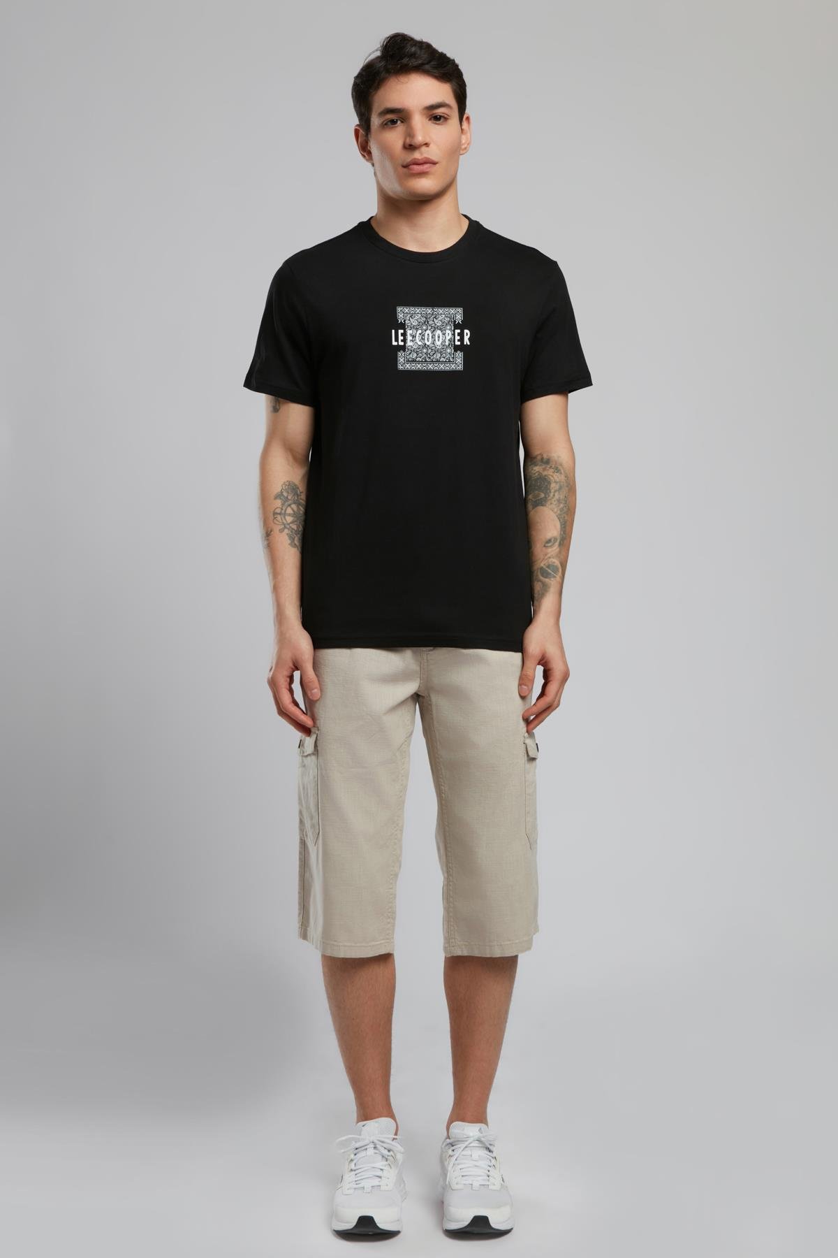 Bart Erkek %100 Pamuk O Yaka T-Shirt Siyah