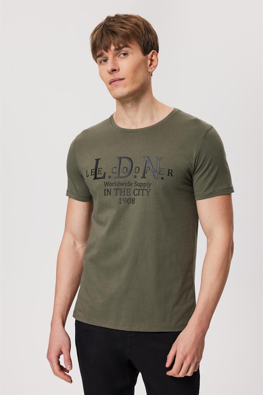 Ellery Erkek %100 Pamuk O Yaka T-Shirt Haki