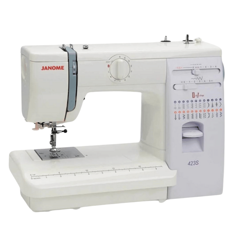Janome 423S Dikiş Makinesi | Ev Tipi Dikiş Makinesi | Aile Tipi Dikiş Makinesi | 23 Değişik Dikiş Ve Desen| 5 mm Genişliğinde Zigzak | 4mm Dikiş Adım Ayarı | Komple Metal İç Ve Dış Gövde