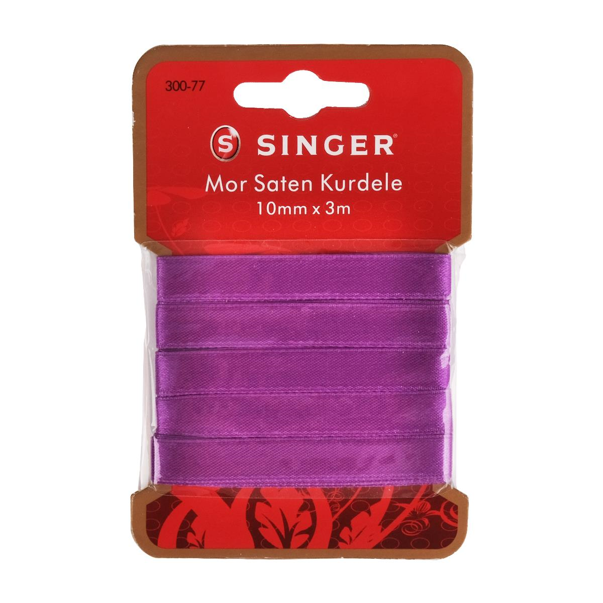 Singer Mor Saten Kurdele | 10mm x 3m | 300-77