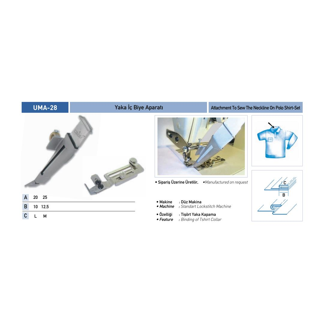 FDM Uma-28 Yaka Biye Aparatı 20x10 mm