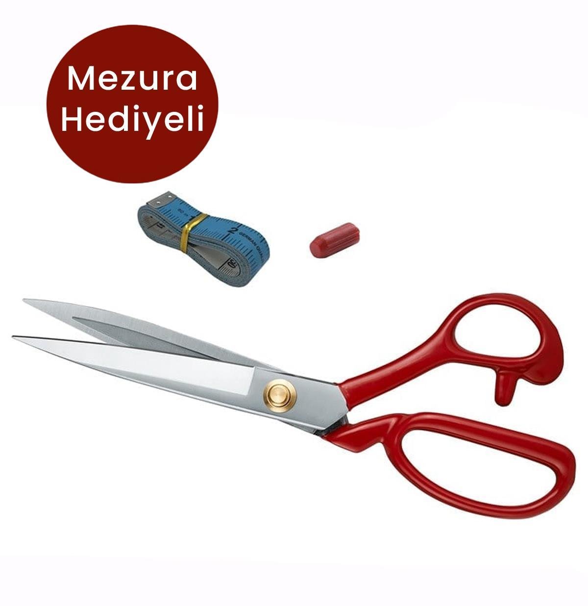 FDMSTAR Fs-1094 Kırmızı Saplı Paslanmaz Çelik Somunlu Makas 9 İnç (22.5cm)