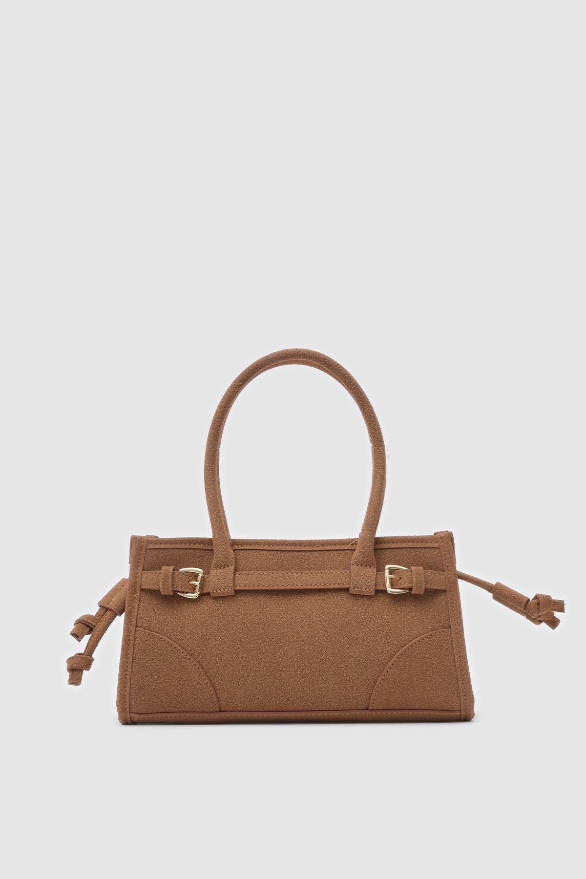 Maison Süet Taba Baget Çanta 