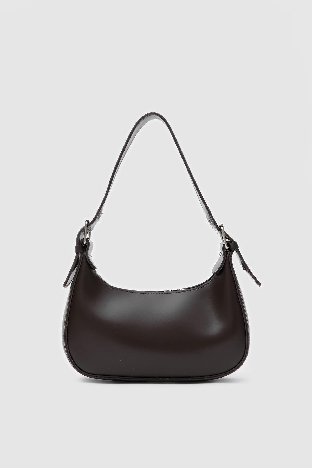 Muse Acı Kahve Oval Baget Çanta