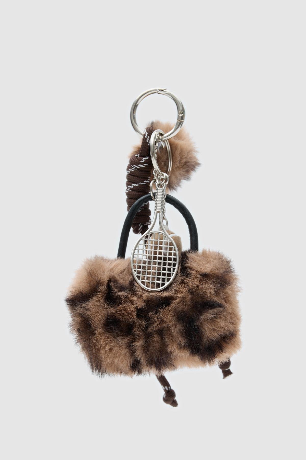 Peluş Çanta Charmı Leopar Desen