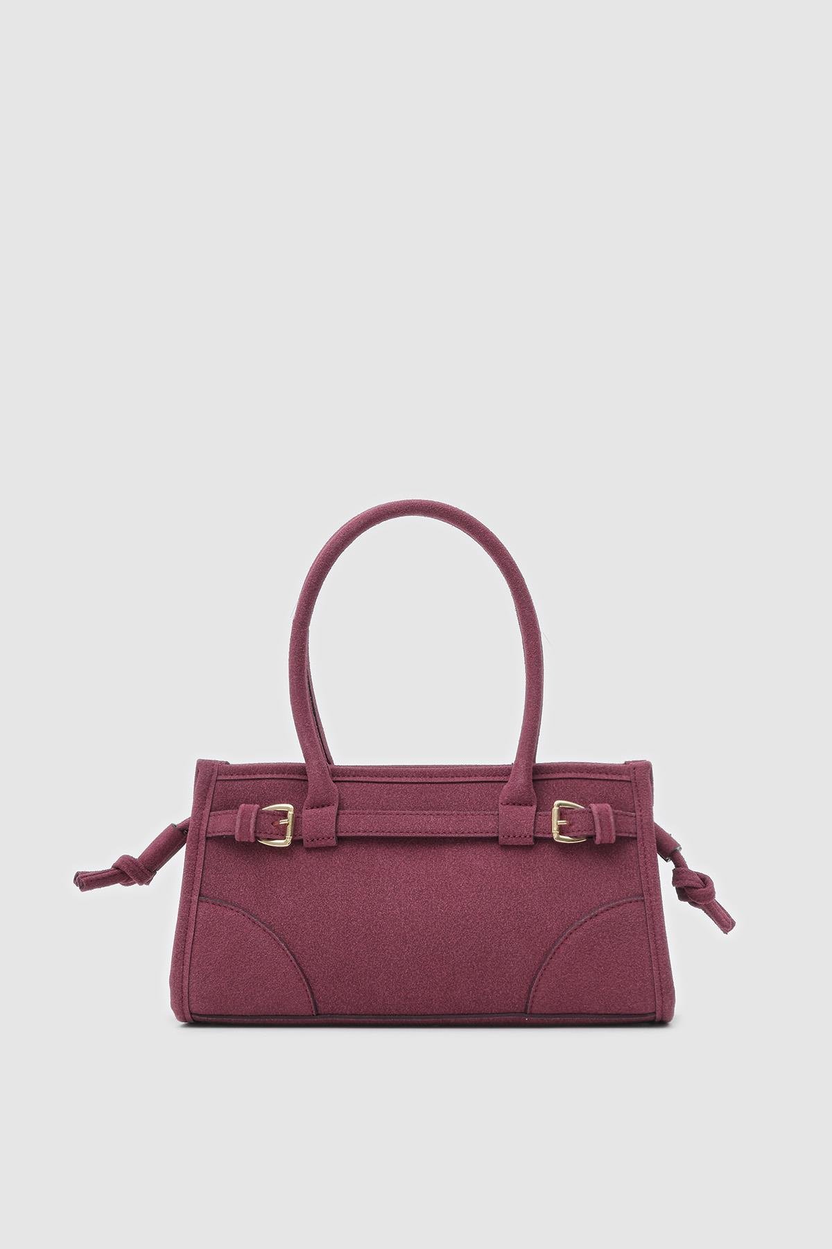 Maison Süet Bordo Baget Çanta