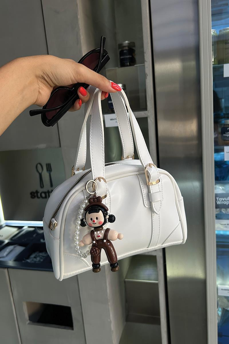 Lolita Key İncili Çanta Charmı Kahve