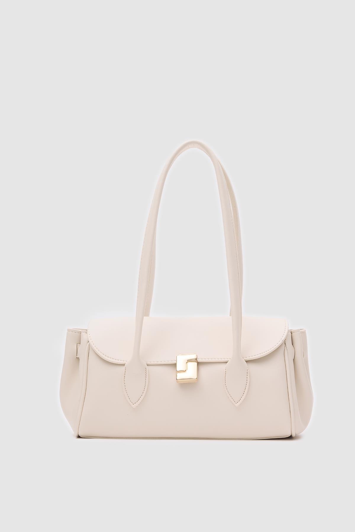 Lia Vintage Baget Çanta Krem
