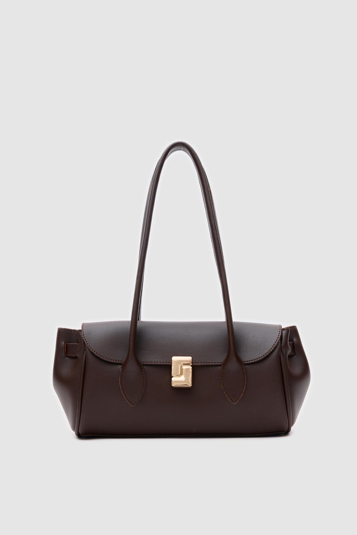 Lia Vintage Baget Çanta Kahve