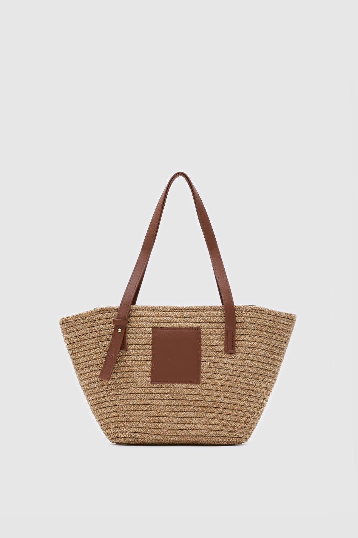 Vittoria Handmade Hasır Çanta Vizon
