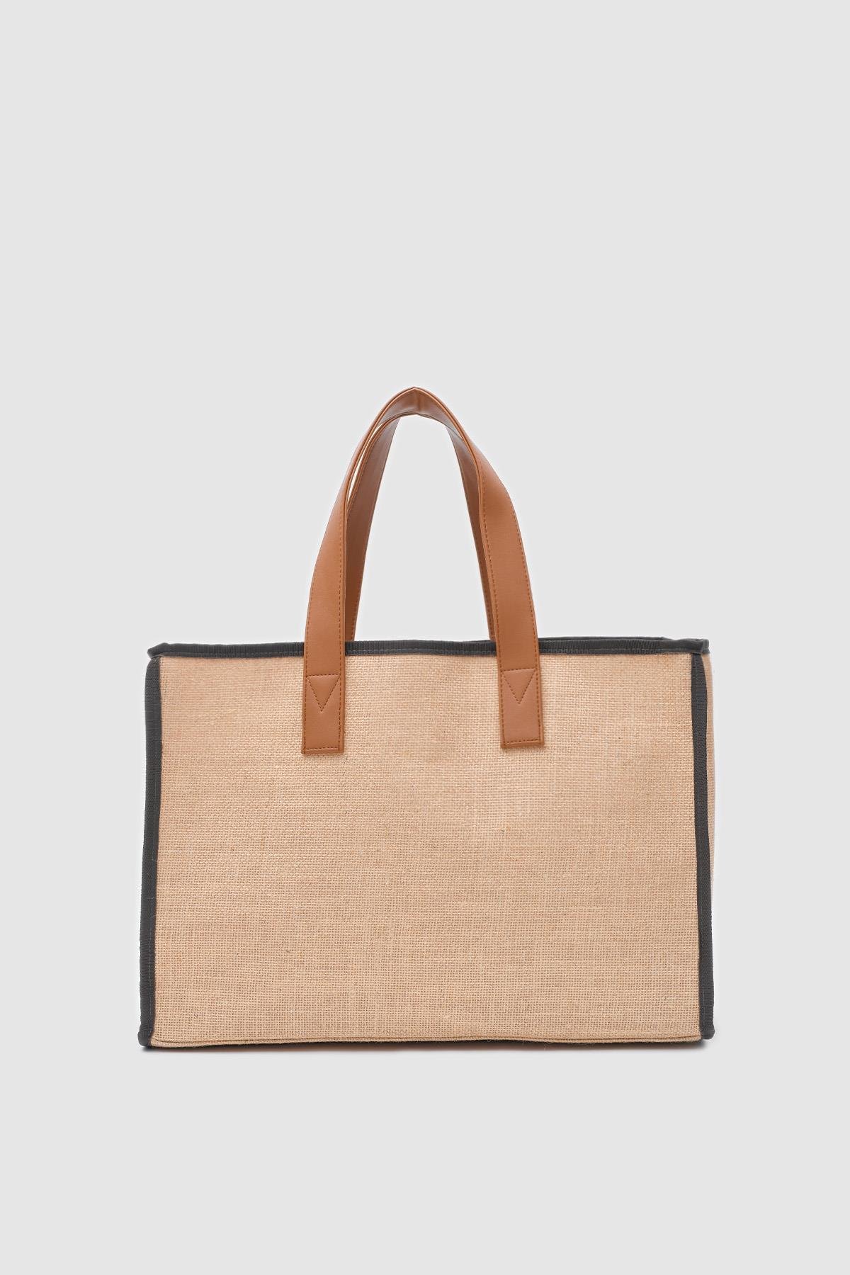 Arc X Large Hasır Kahverengi Saplı Tote Bag 