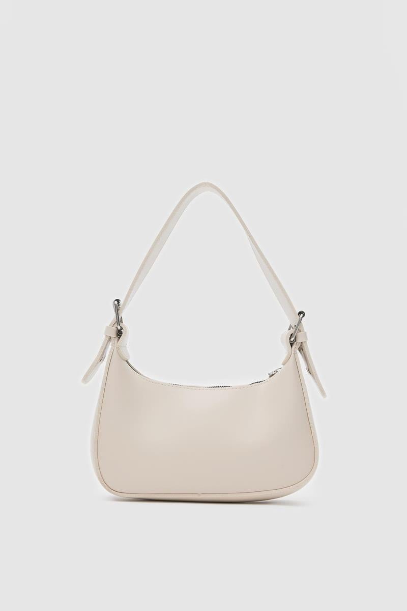 Muse Oval Baget Çanta Krem