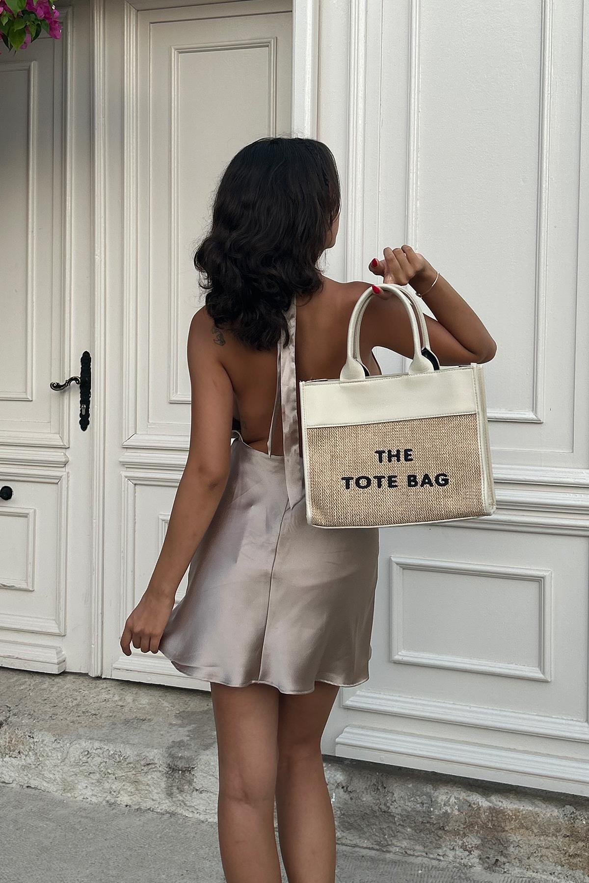 Garnili Hasır Tote Bag Jesse Krem