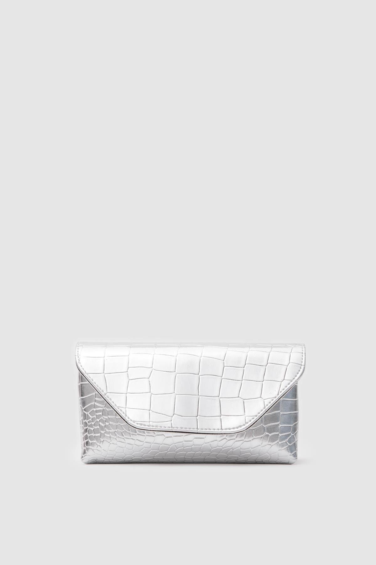 Gigi Clutch ve Çapraz Çanta Gümüş