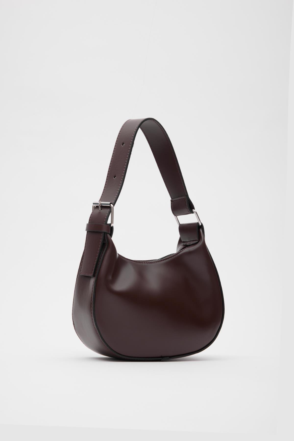 Giu Oval Baget Çanta Acı Kahve