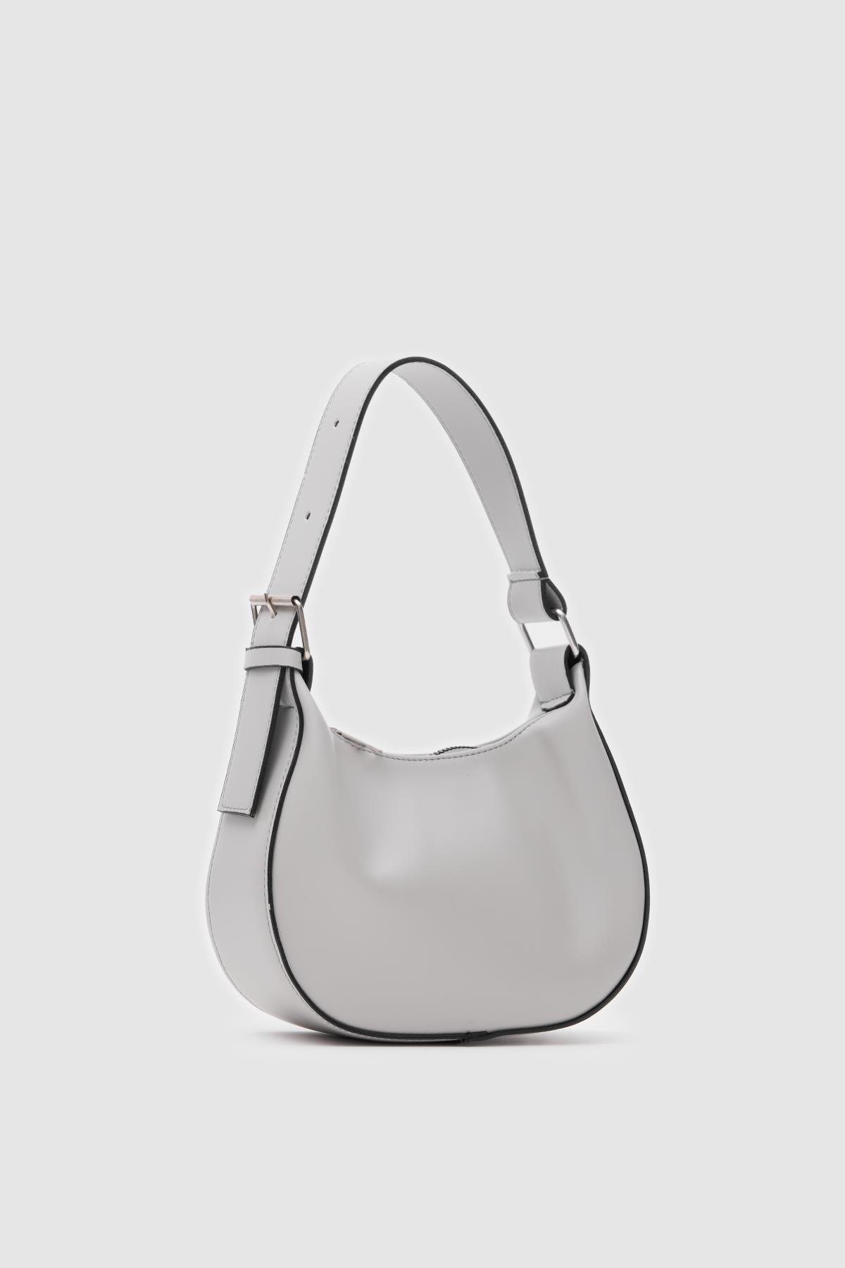 Giu Oval Baget Çanta Gri