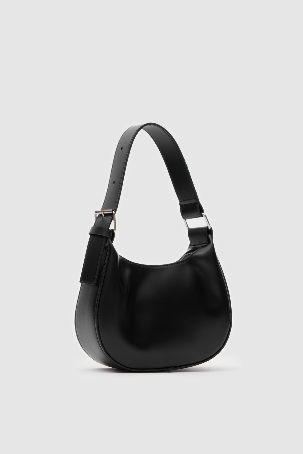 Giu Oval Baget Çanta Siyah