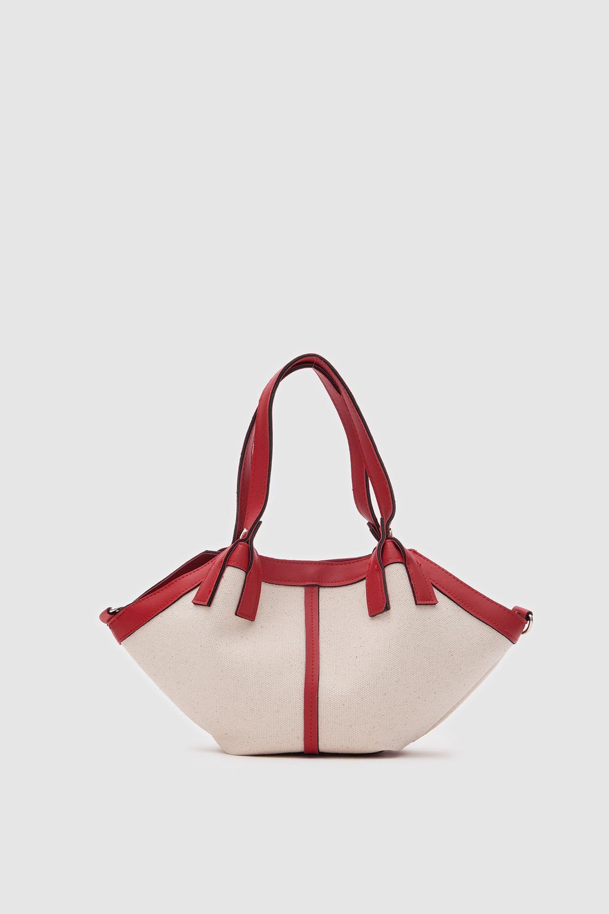 Herbag Kanvas Kırmızı El ve Çapraz Çanta 
