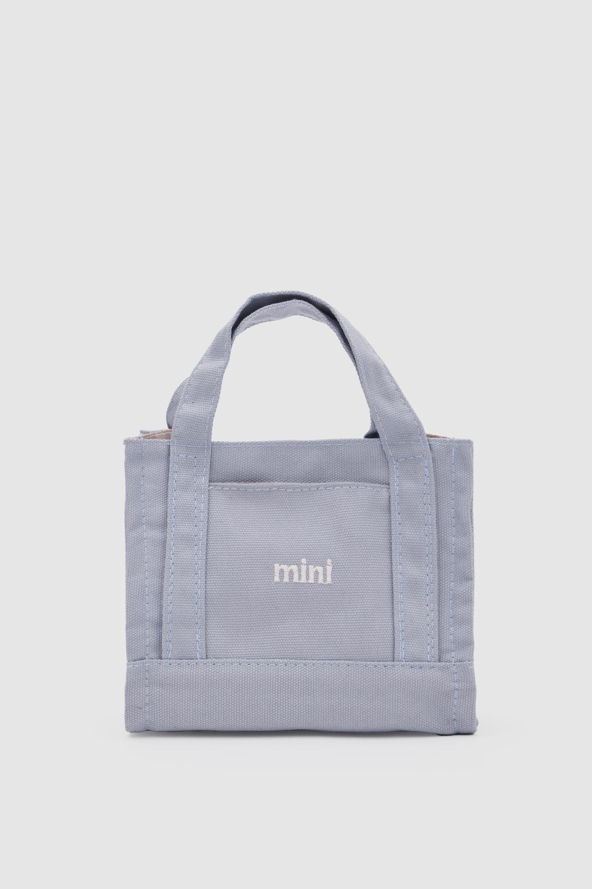 Kanvas Kumaş Çapraz Çanta Mini Mavi