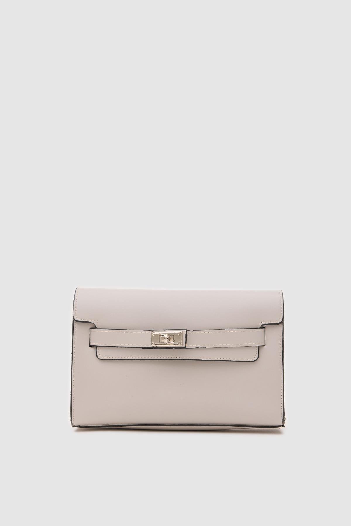 Kelly Kilitli Clutch Bag Gri