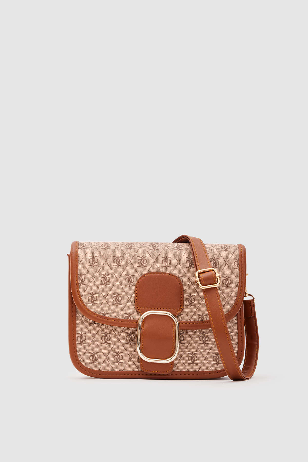 Kilitli Monogram Çapraz Çanta Maria Taba