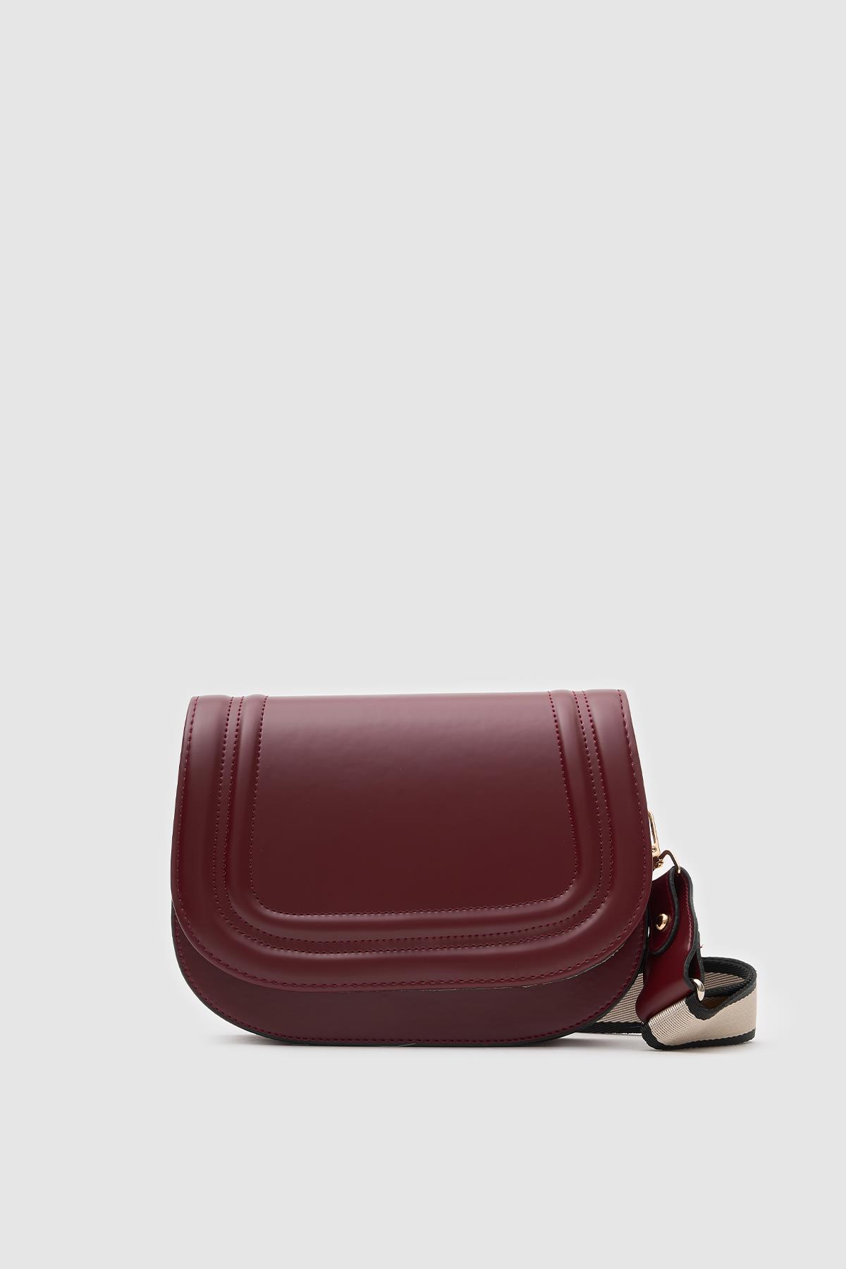 Oval Çapraz Çanta Punch Bordo