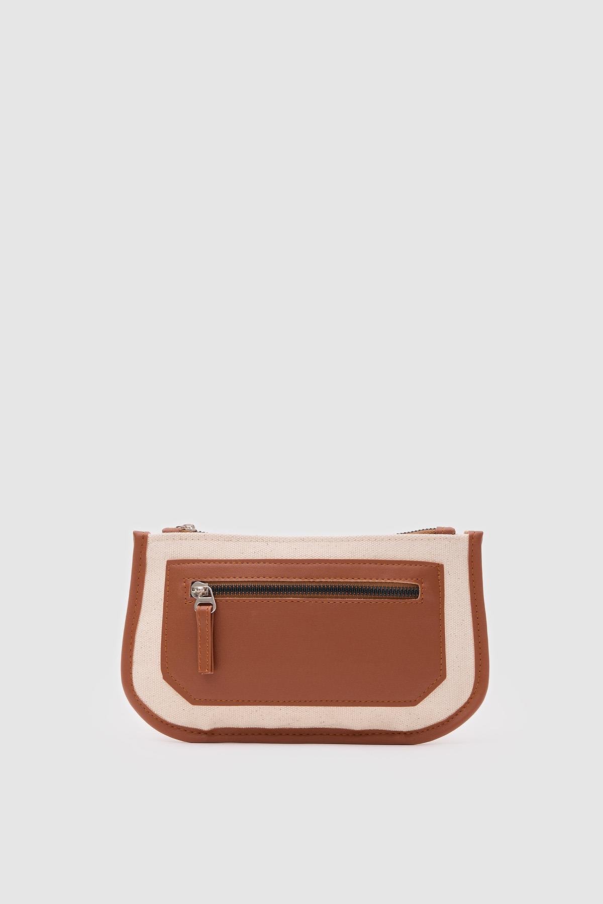 Papi Kanvas Clutch Cüzdan Taba