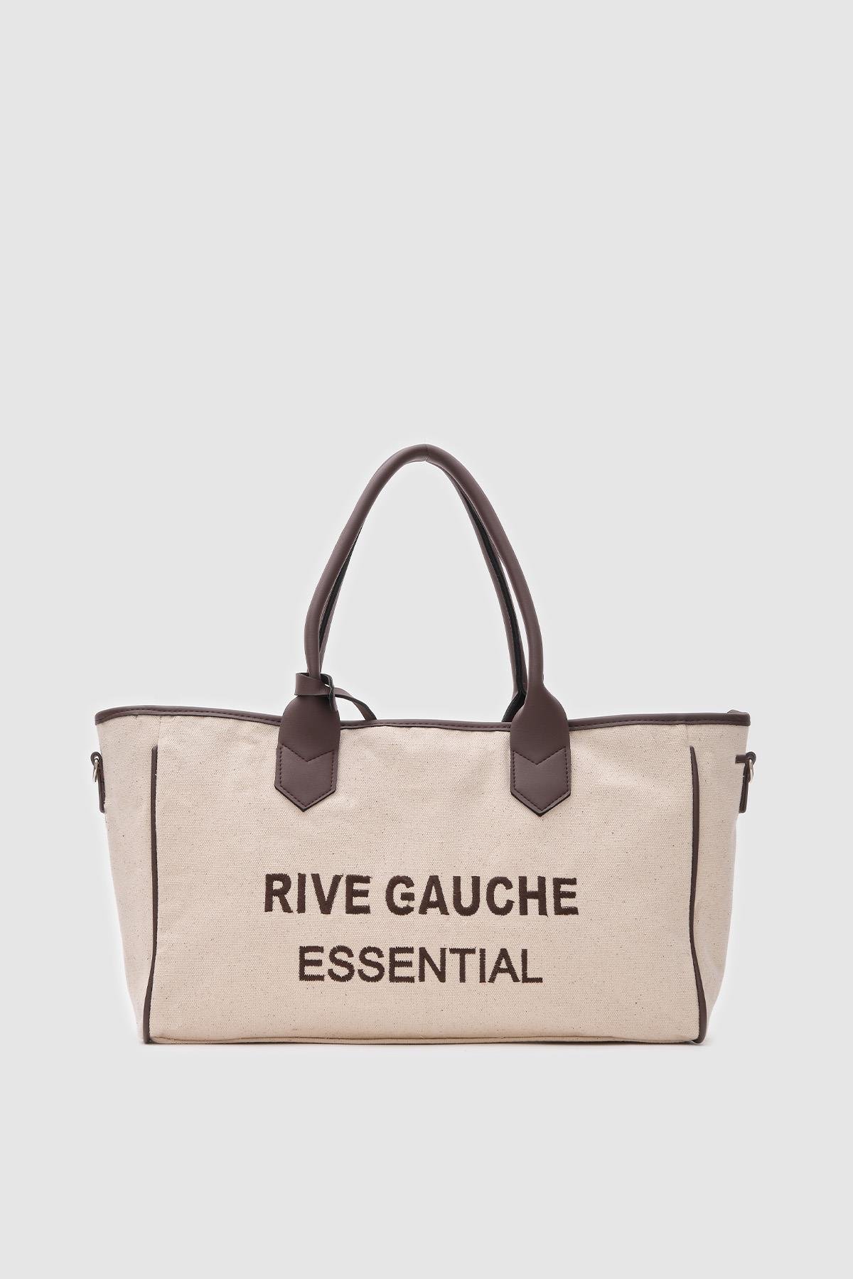 Rıve Gauche Kanvas Kahve Tote Çanta 