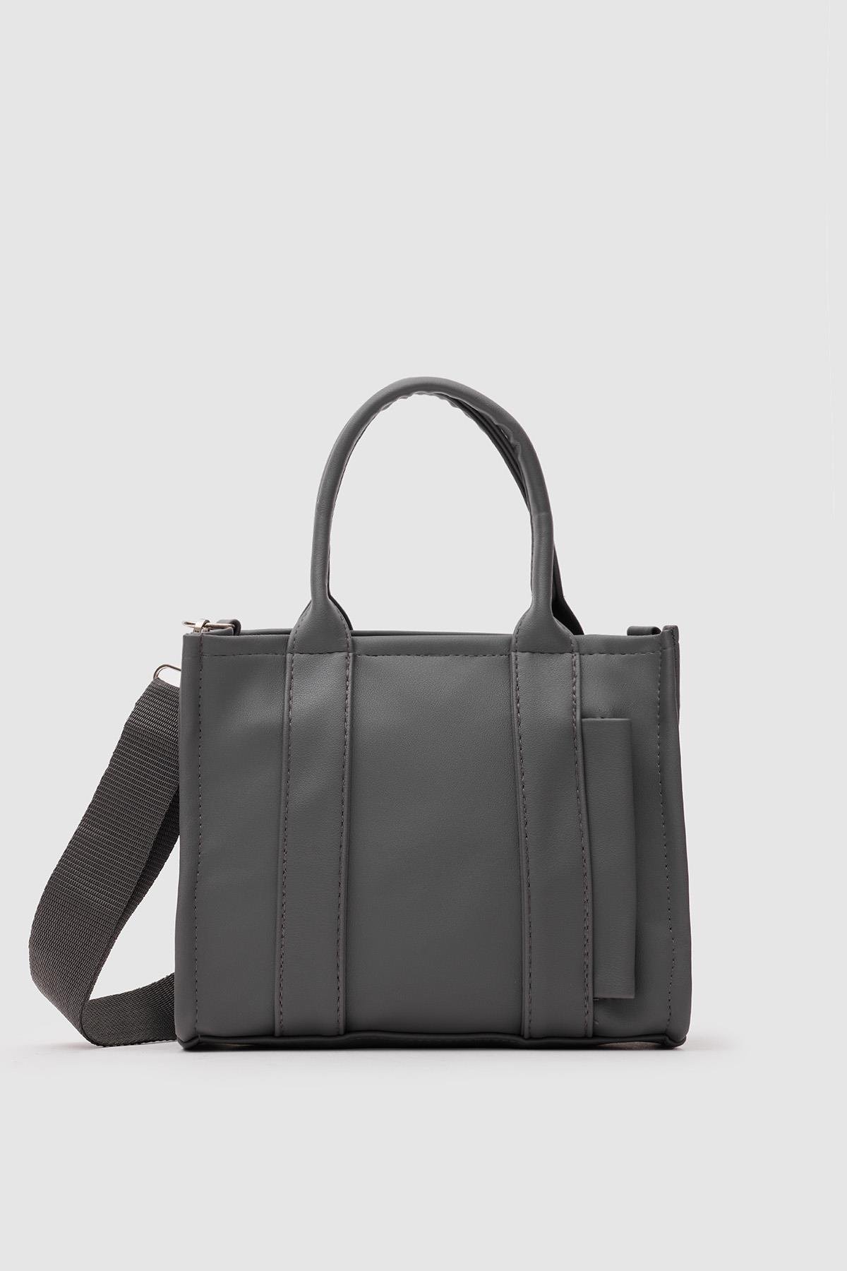 Suni Deri Kadın Tote Bag Miles Antrasit