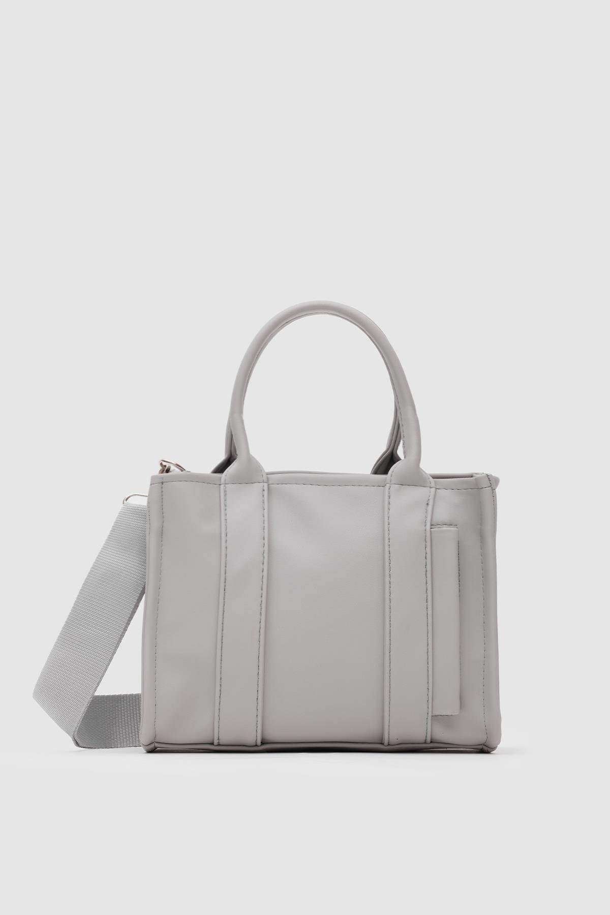 Suni Deri Kadın Tote Bag Miles Gri