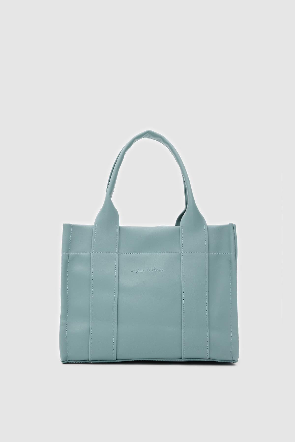Suni Deri Tote Bag Bonnie Turkuaz Mavi