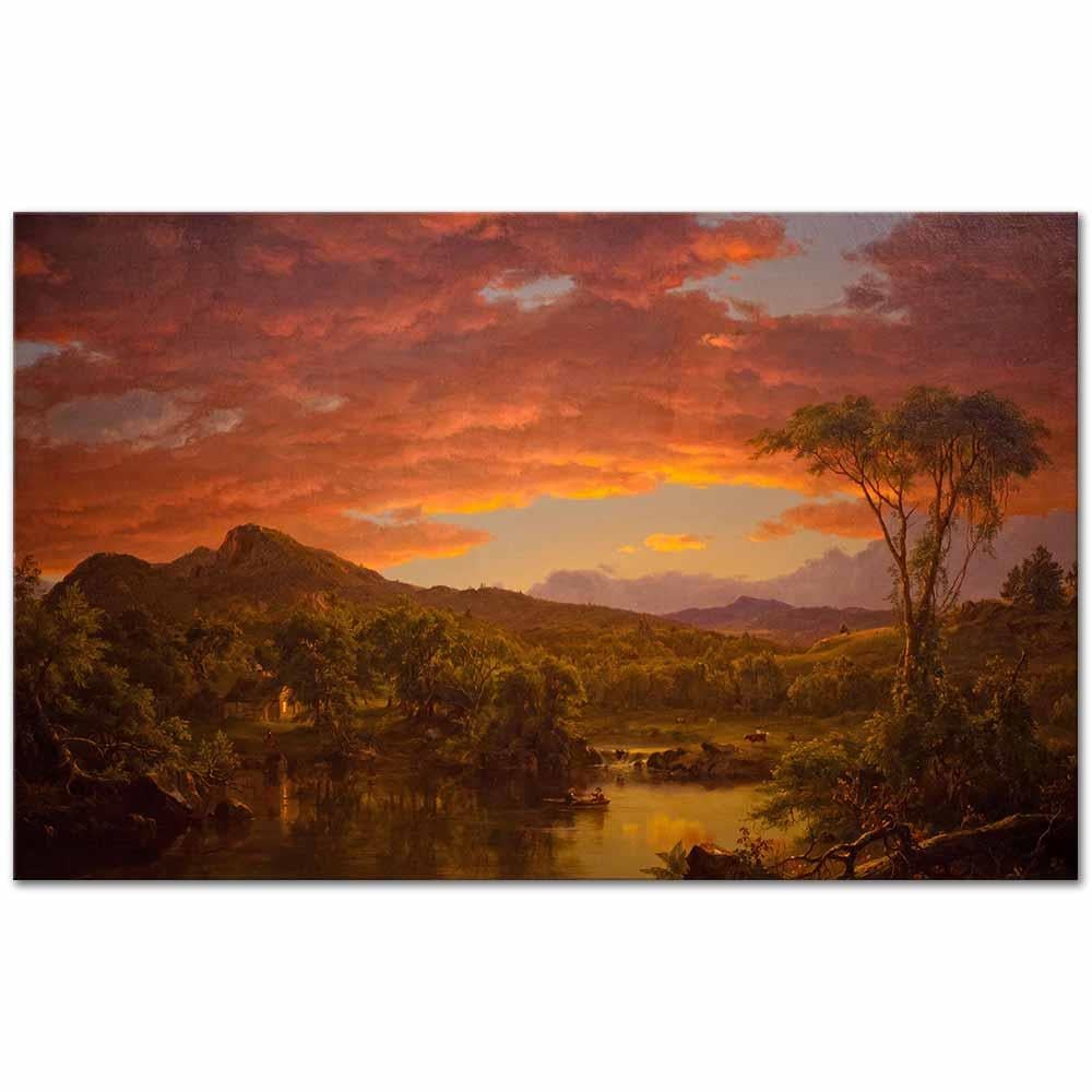 Frederic Edwin Church Bir Kır Evi Kanvas Tablo