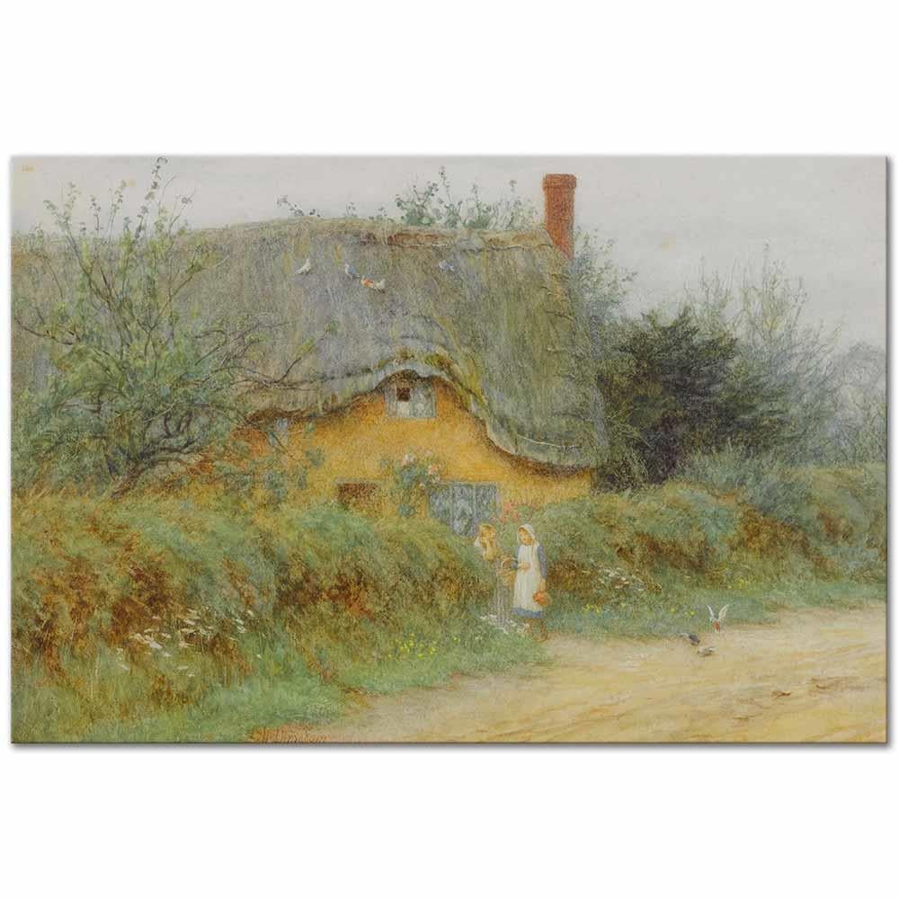 Helen Allingham Wiltshire Kır Evi Kanvas Tablo
